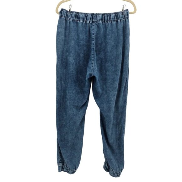Ripton & Co. Womens Medium Pants Joggers Faux Denim Acid Stone Wash Drawstring - Picture 3 of 9